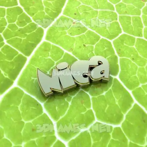 nica in Gold Leaf style - 3D name wallpaper