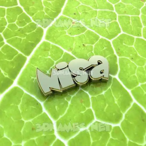 nisa in Gold Leaf style - 3D name wallpaper nisa in Gold Leaf style - 3D name wallpaper