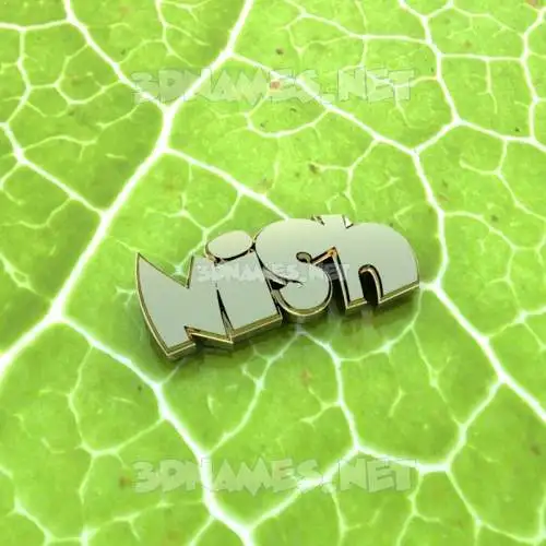 nish in Gold Leaf style - 3D name wallpaper nish in Gold Leaf style - 3D name wallpaper
