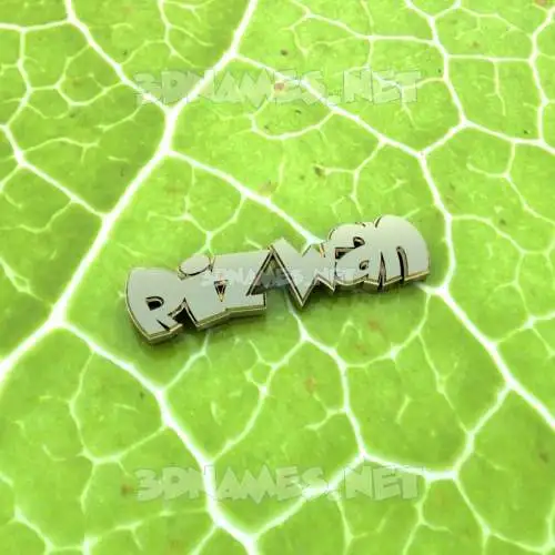 rizwan in Gold Leaf style - 3D name wallpaper