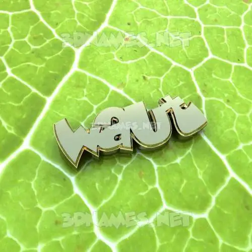 waut in Gold Leaf style - 3D name wallpaper