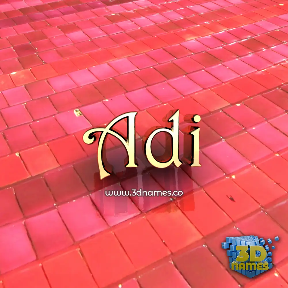 adi in Red Tiles style - 3D name wallpaper