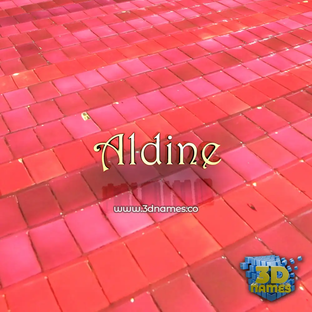 aldine in Red Tiles style - 3D name wallpaper