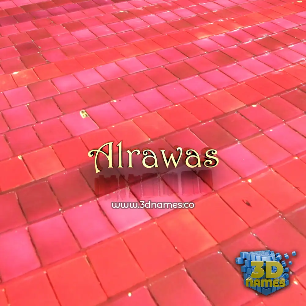 alrawas in Red Tiles style - 3D name wallpaper alrawas in Red Tiles style - 3D name wallpaper