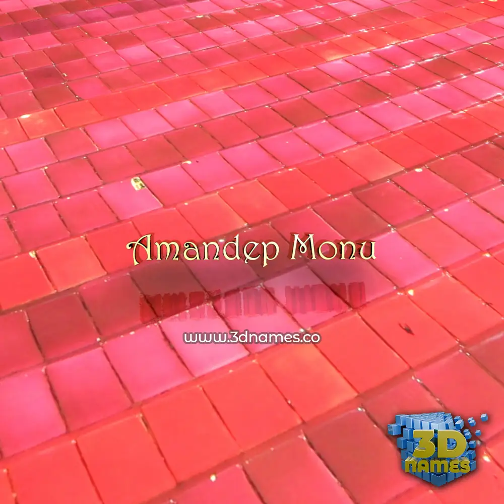 amandep monu in Red Tiles style - 3D name wallpaper