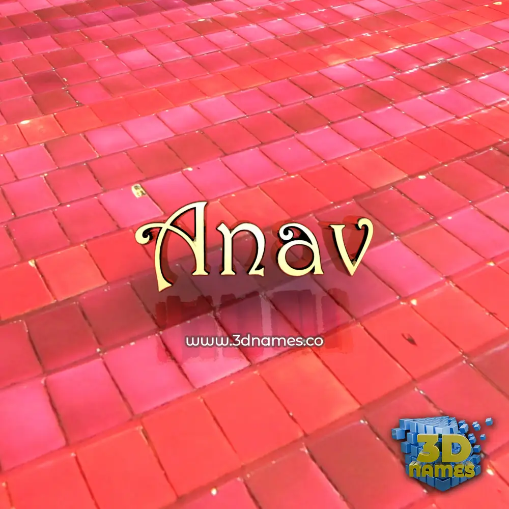 anav in Red Tiles style - 3D name wallpaper