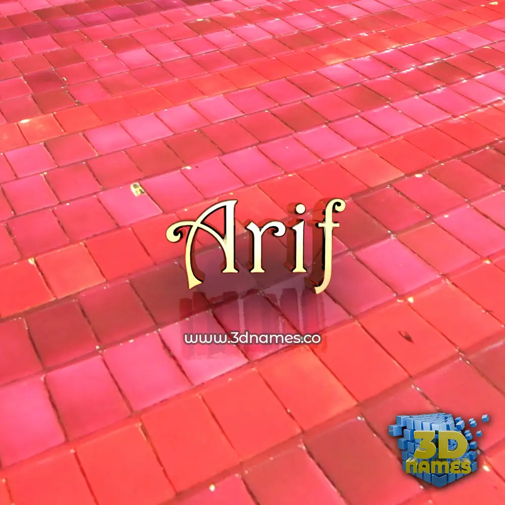 arif in Red Tiles style - 3D name wallpaper