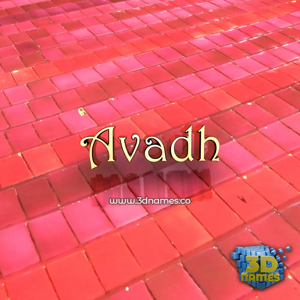 avadh in Red Tiles style - 3D name wallpaper