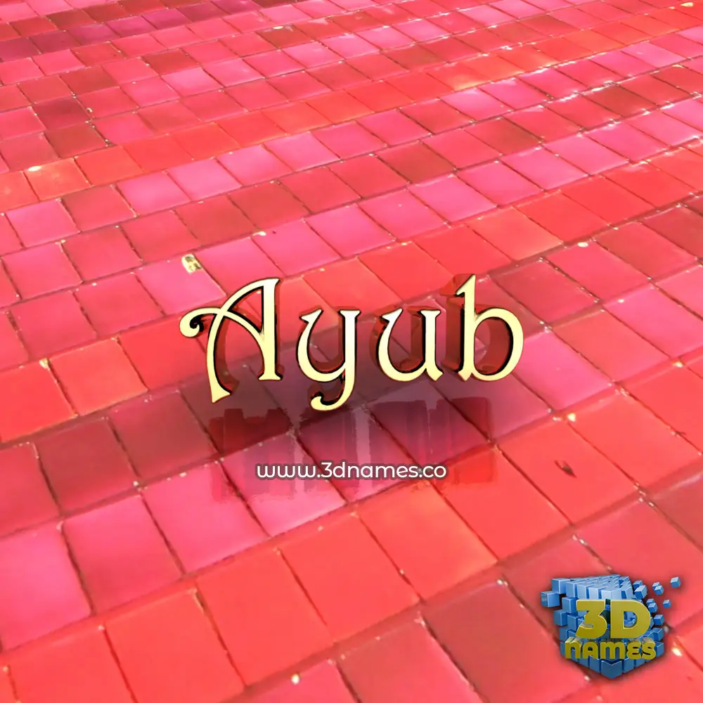 ayub in Red Tiles style - 3D name wallpaper
