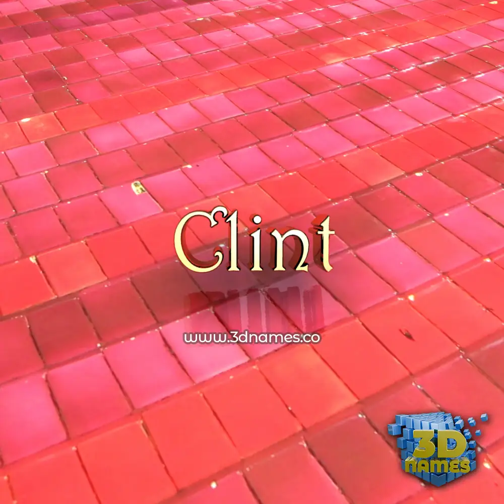 clint in Red Tiles style - 3D name wallpaper