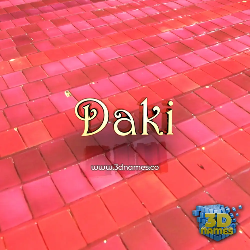 daki in Red Tiles style - 3D name wallpaper daki in Red Tiles style - 3D name wallpaper