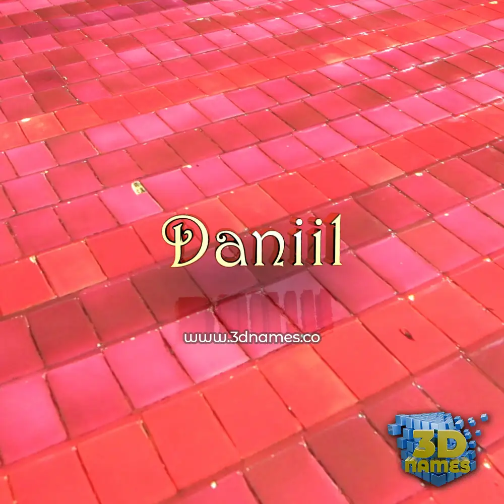 daniil in Red Tiles style - 3D name wallpaper
