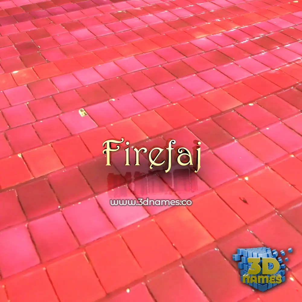 firefaj in Red Tiles style - 3D name wallpaper
