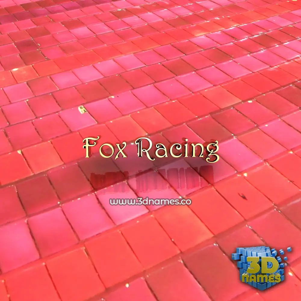 fox racing in Red Tiles style - 3D name wallpaper fox racing in Red Tiles style - 3D name wallpaper