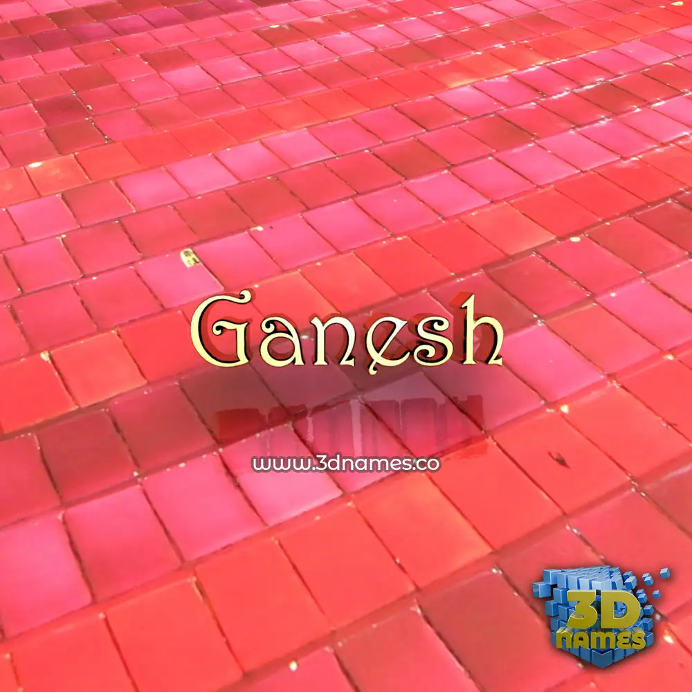 ganesh in Red Tiles style - 3D name wallpaper ganesh in Red Tiles style - 3D name wallpaper
