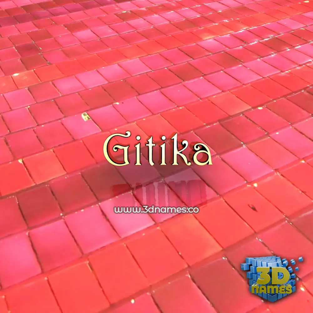 gitika in Red Tiles style - 3D name wallpaper