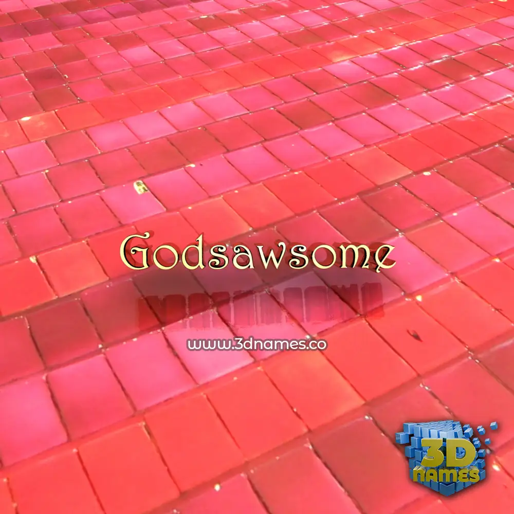 godsawsome in Red Tiles style - 3D name wallpaper