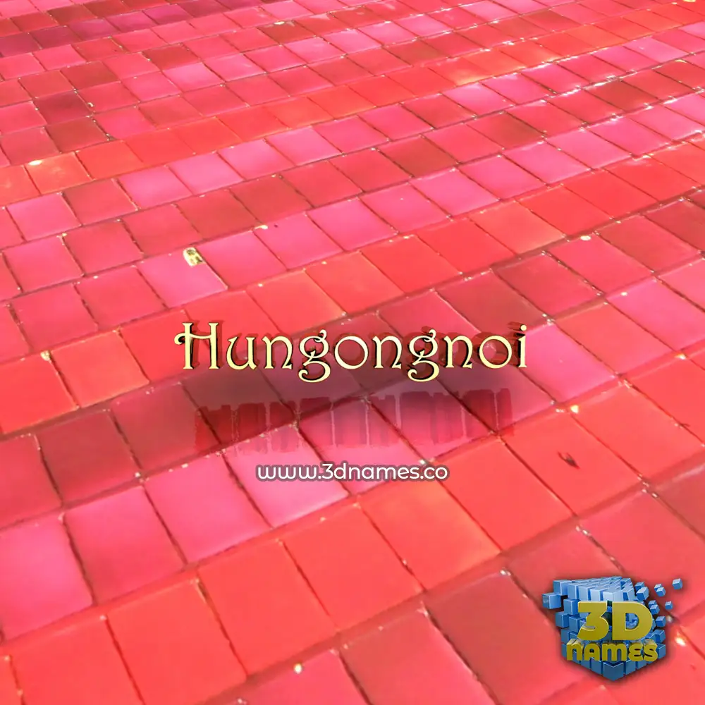 hungongnoi in Red Tiles style - 3D name wallpaper