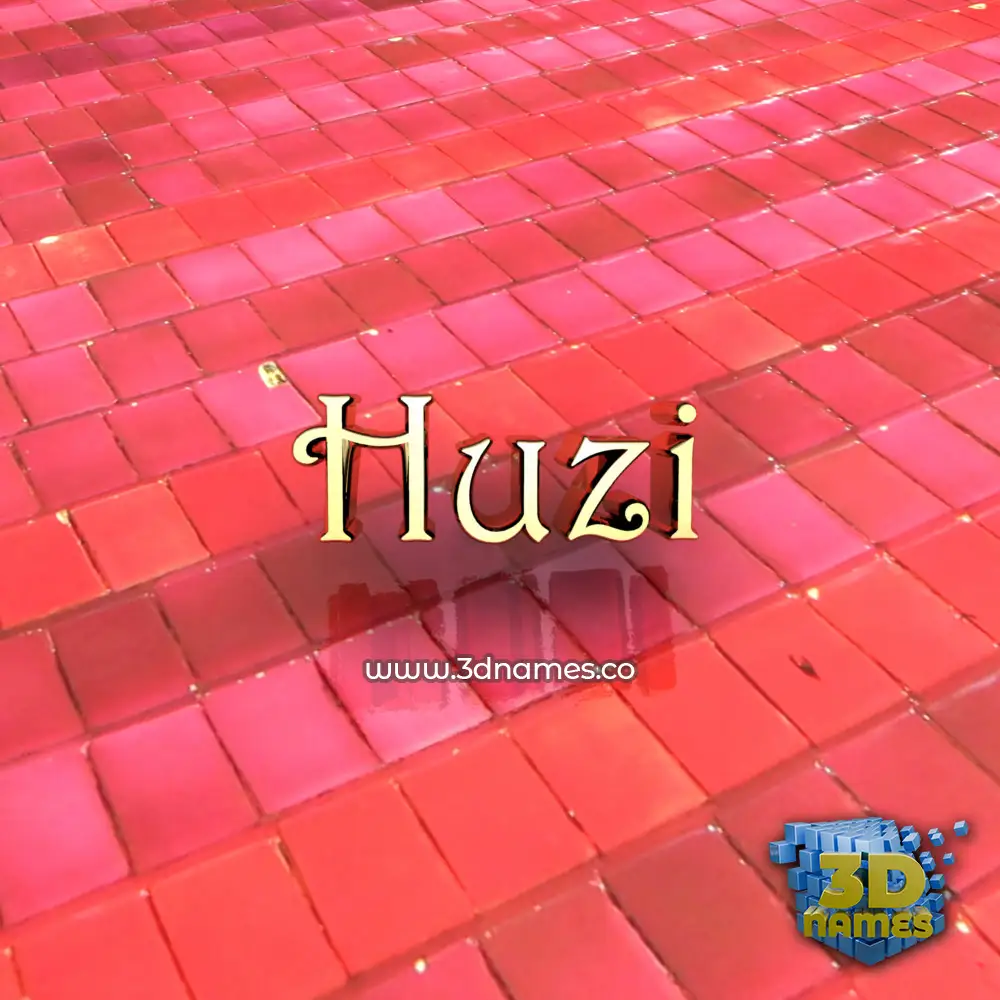 huzi in Red Tiles style - 3D name wallpaper