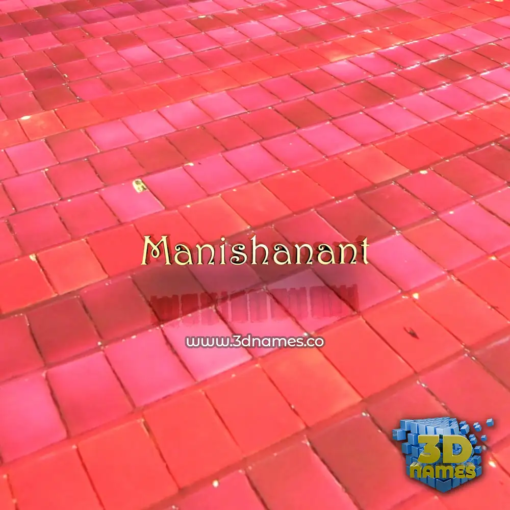 manishanant in Red Tiles style - 3D name wallpaper
