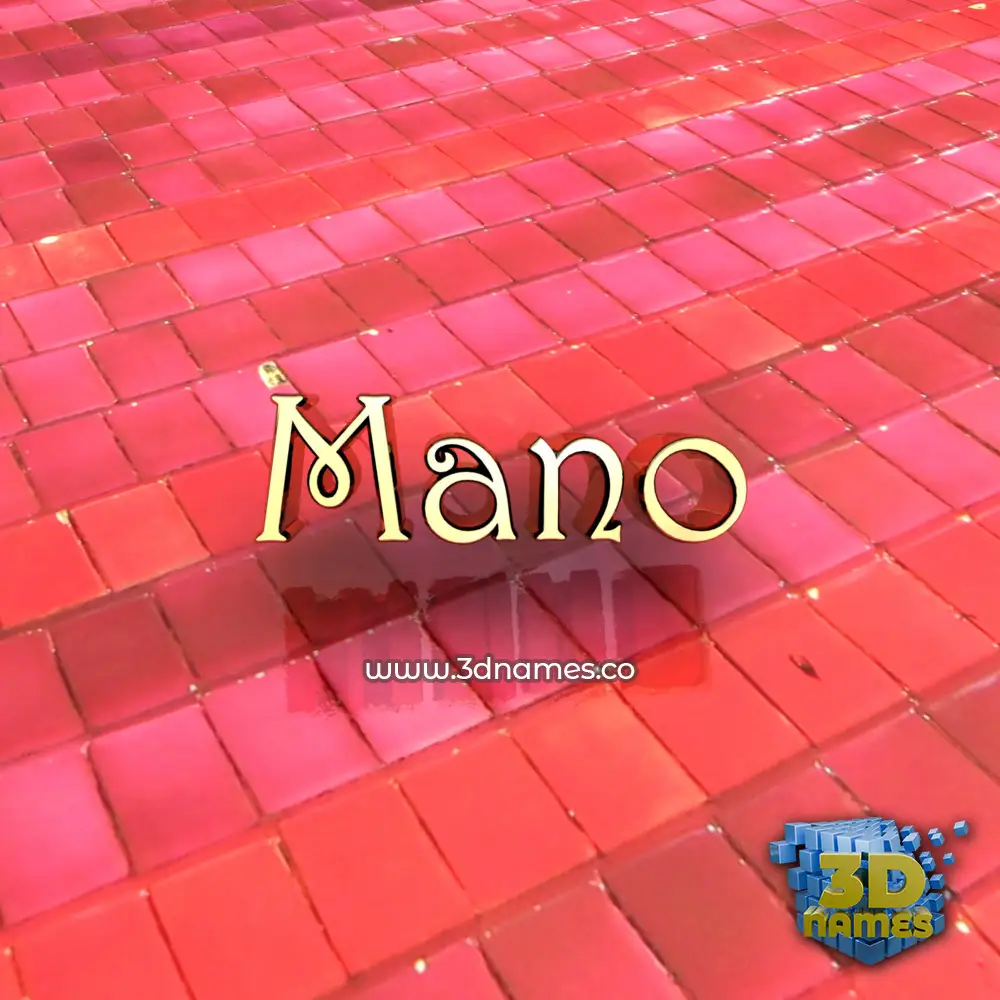 mano in Red Tiles style - 3D name wallpaper