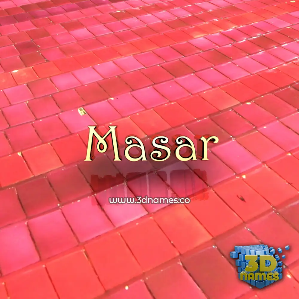 masar in Red Tiles style - 3D name wallpaper masar in Red Tiles style - 3D name wallpaper
