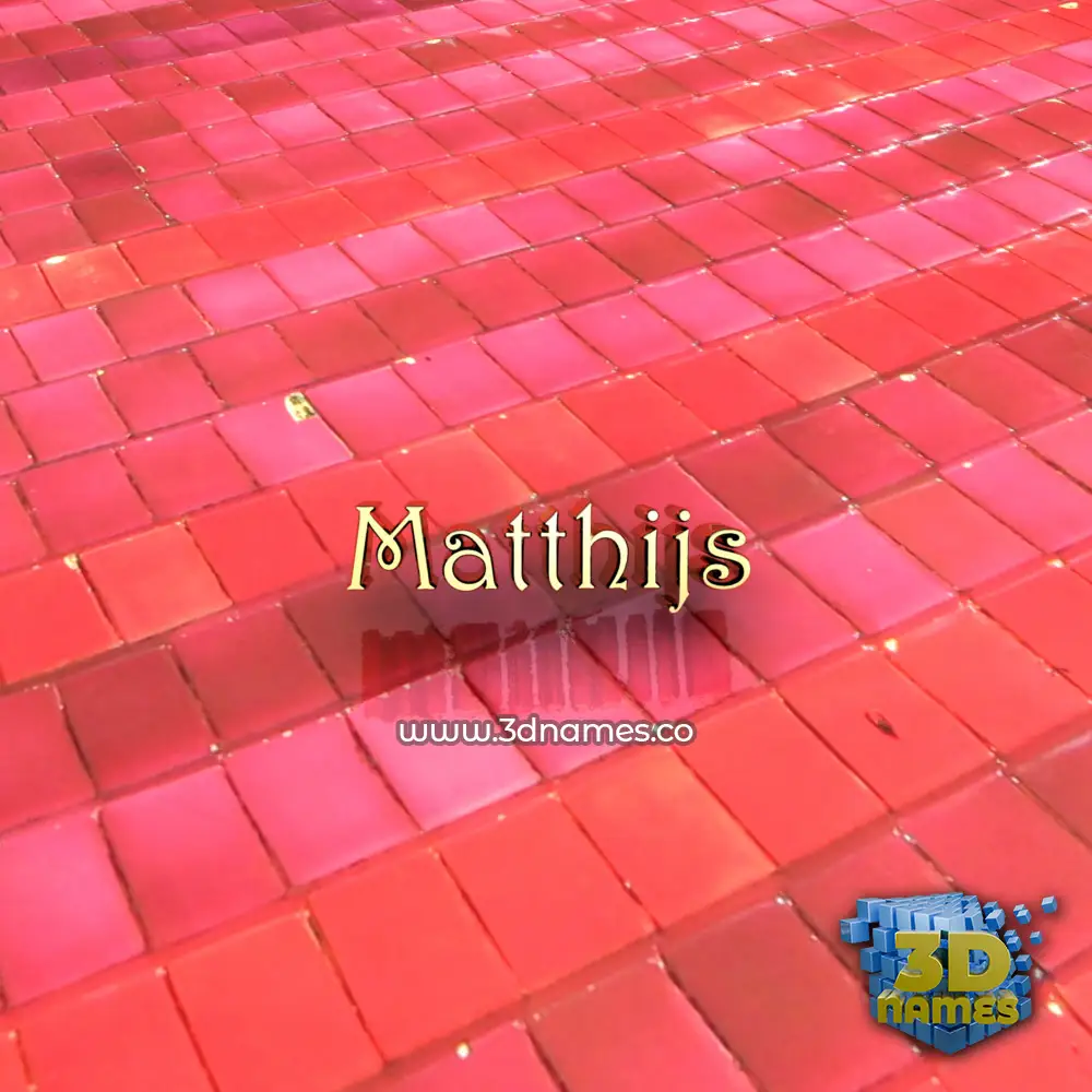 matthijs in Red Tiles style - 3D name wallpaper