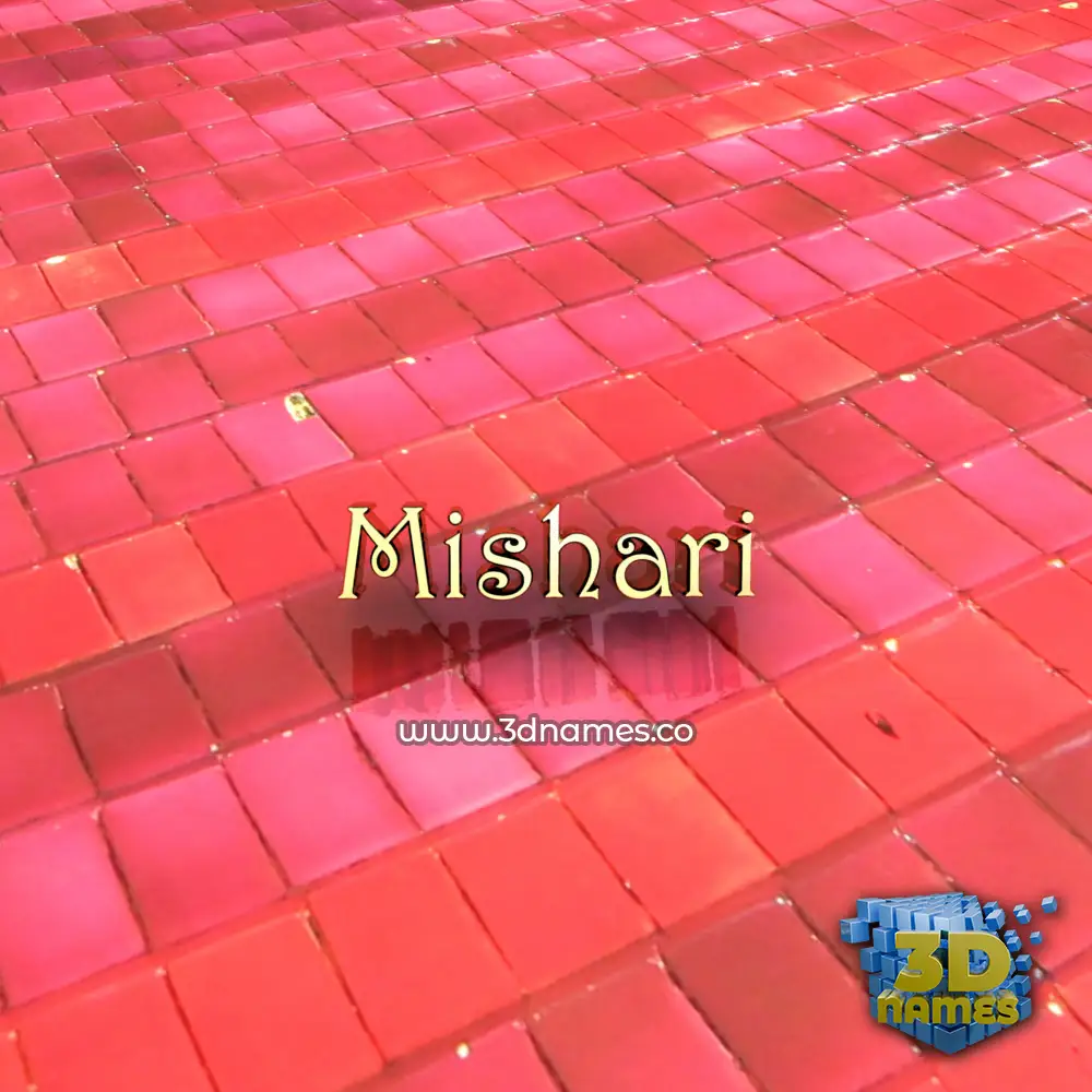 mishari in Red Tiles style - 3D name wallpaper