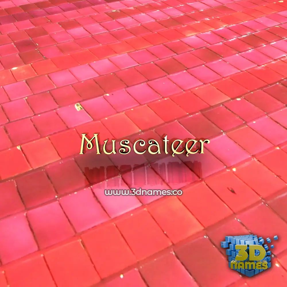 muscateer in Red Tiles style - 3D name wallpaper