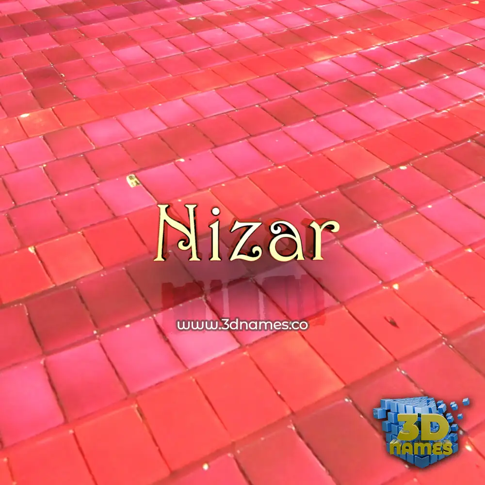 nizar in Red Tiles style - 3D name wallpaper