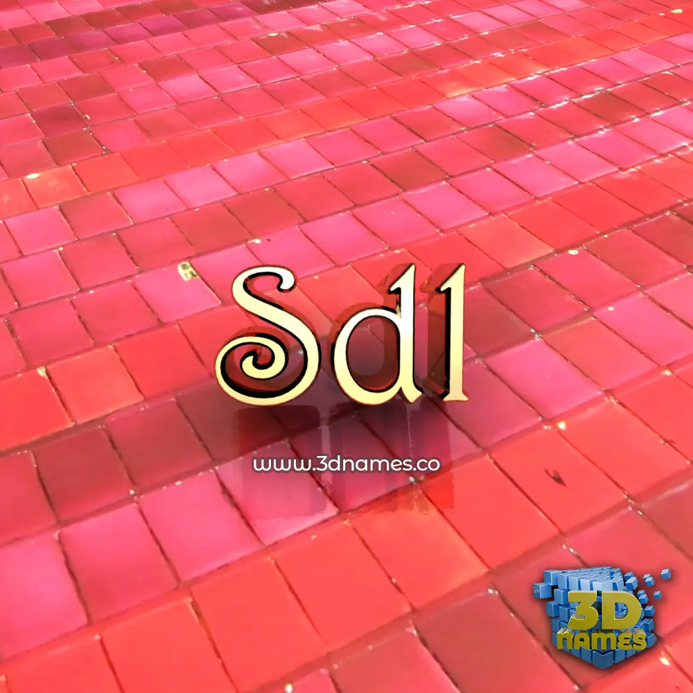 sdl in Red Tiles style - 3D name wallpaper