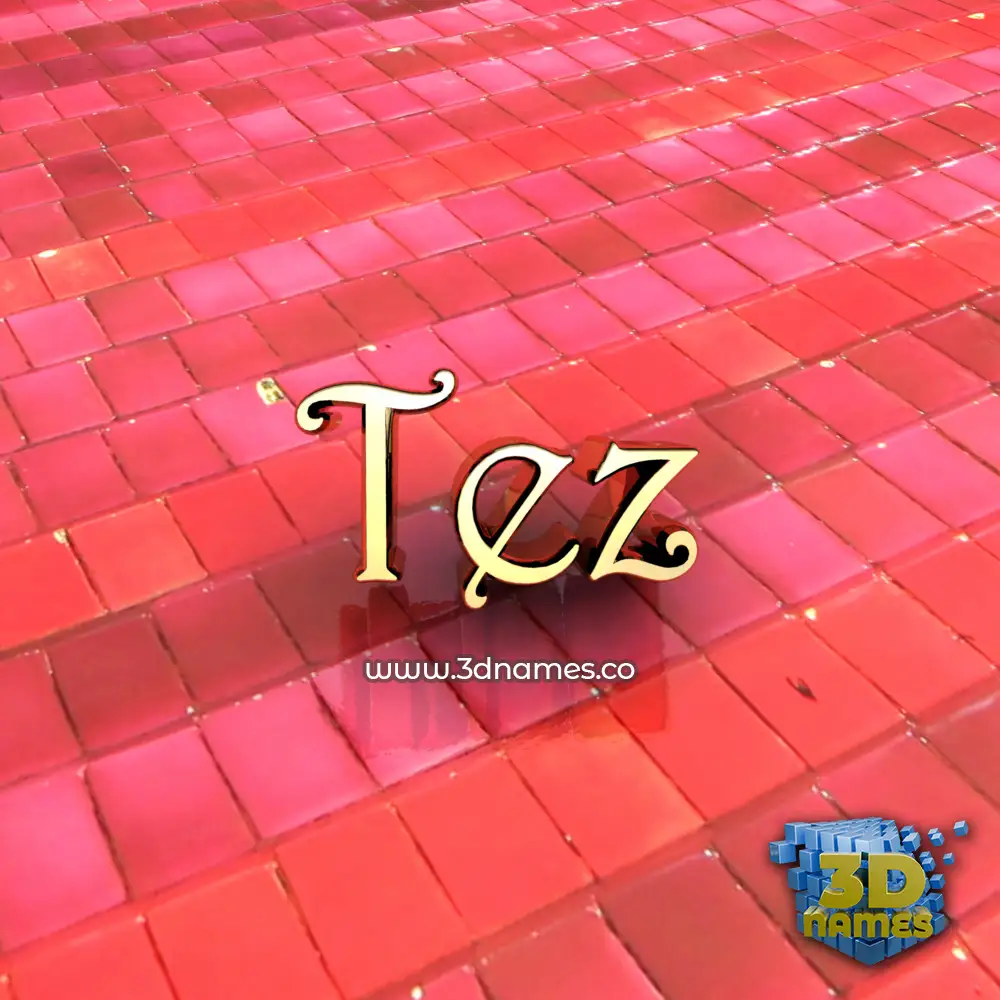 tez in Red Tiles style - 3D name wallpaper