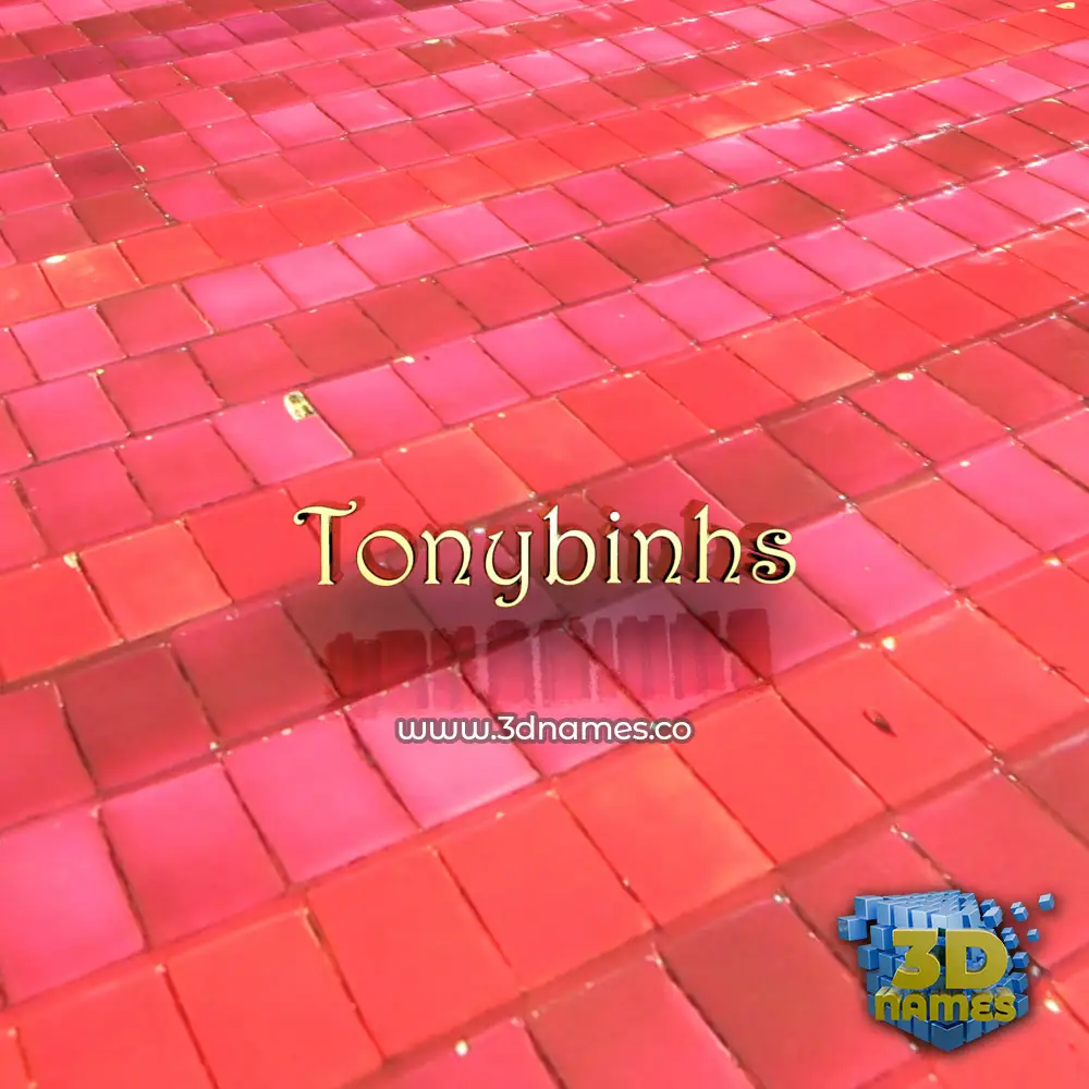 tonybinhs in Red Tiles style - 3D name wallpaper tonybinhs in Red Tiles style - 3D name wallpaper