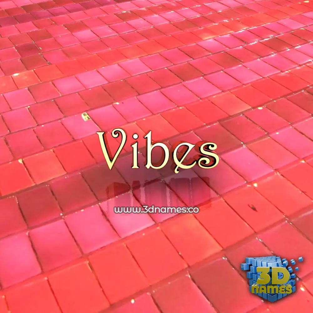 vibes in Red Tiles style - 3D name wallpaper