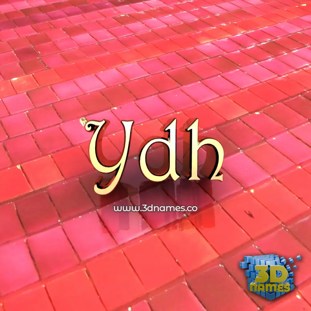 ydh in Red Tiles style - 3D name wallpaper