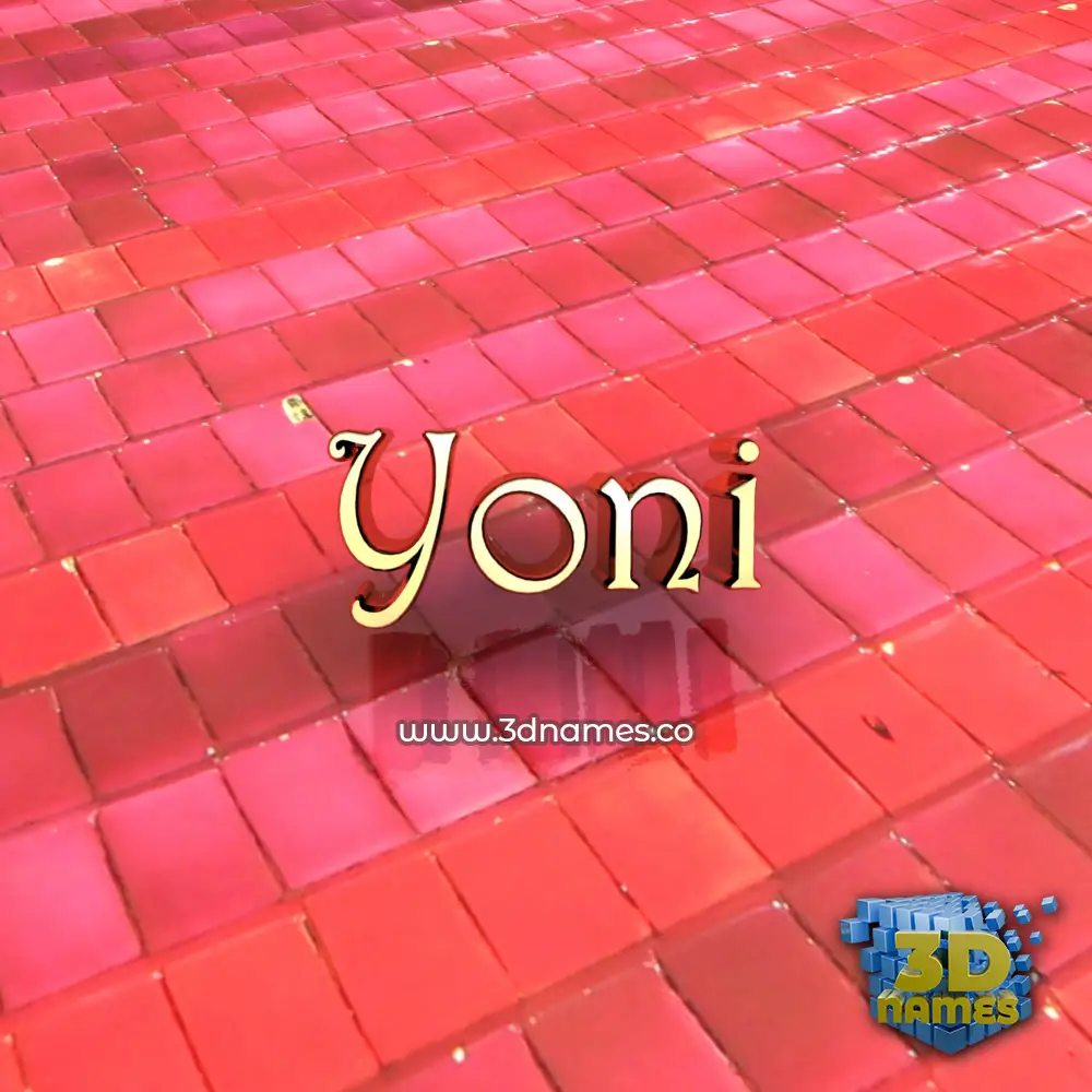 yoni in Red Tiles style - 3D name wallpaper