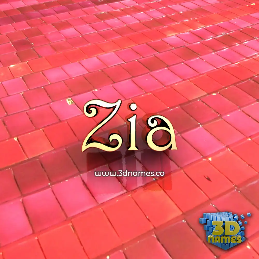 zia in Red Tiles style - 3D name wallpaper