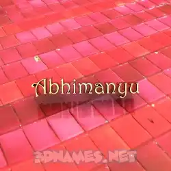 abhimanyu in Red Tiles style - 3D name wallpaper