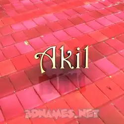 akil in Red Tiles style - 3D name wallpaper