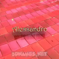 alessandro in Red Tiles style - 3D name wallpaper
