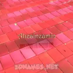 alizainzamin in Red Tiles style - 3D name wallpaper