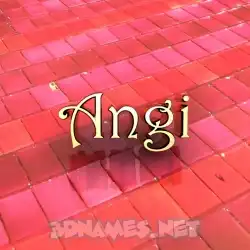 angi in Red Tiles style - 3D name wallpaper