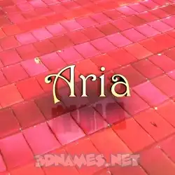 aria in Red Tiles style - 3D name wallpaper