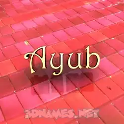 ayub in Red Tiles style - 3D name wallpaper