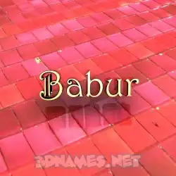 babur in Red Tiles style - 3D name wallpaper