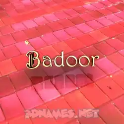badoor in Red Tiles style - 3D name wallpaper