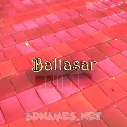 baltasar in Red Tiles style - 3D name wallpaper