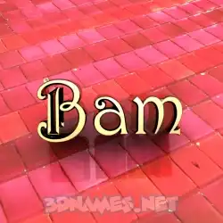 bam in Red Tiles style - 3D name wallpaper