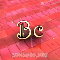 bc in Red Tiles style - 3D name wallpaper