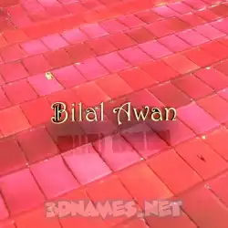 bilal awan in Red Tiles style - 3D name wallpaper